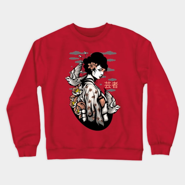 Geisha is an artist of the floating world. She dances, she sings. The rest is shadows, the rest is secret. Crewneck Sweatshirt by Your_wardrobe